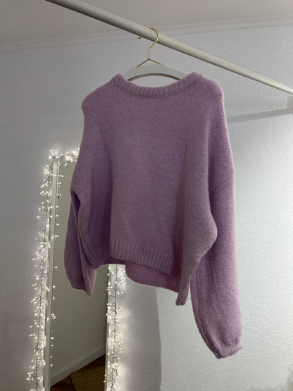 Grober Strickpulli Flieder