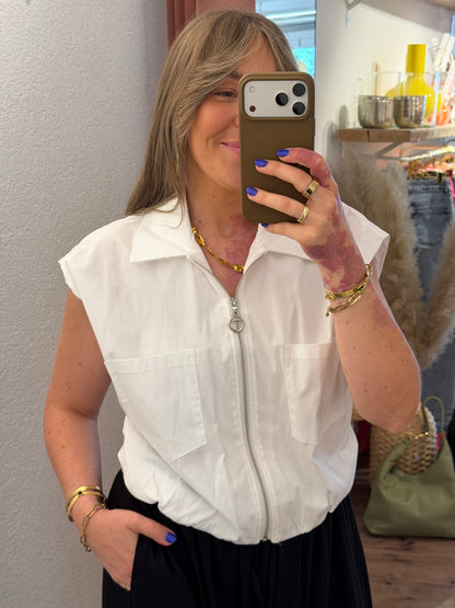 Cropped Blusen Weste versch. Farben
