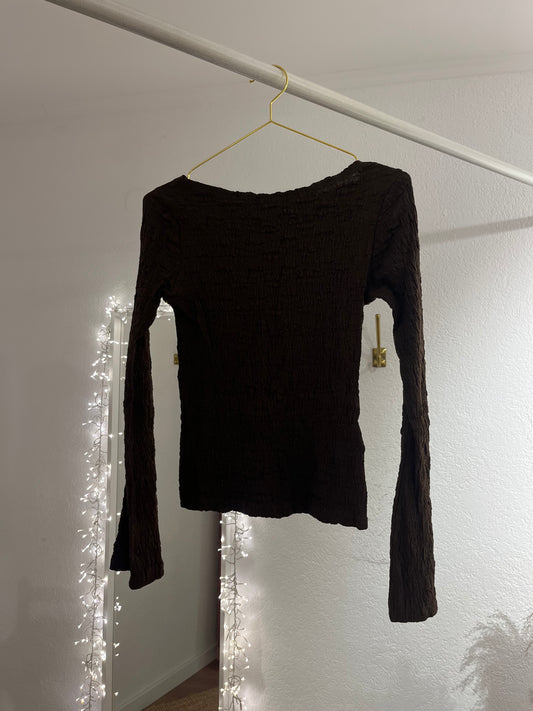 Figurbetontes Longsleeve mit Struktur