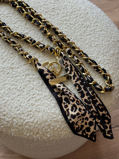 Handykette mit Bandana-Tuch vergoldet lang