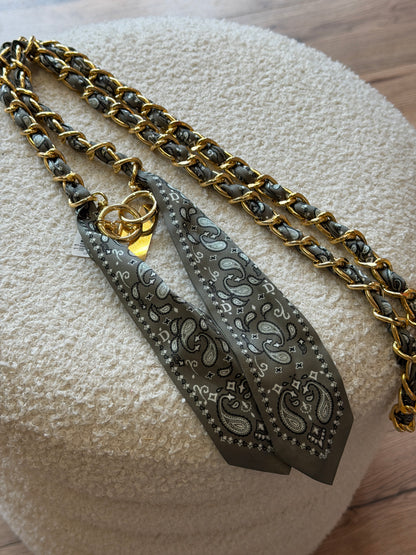 Handykette mit Bandana-Tuch vergoldet lang