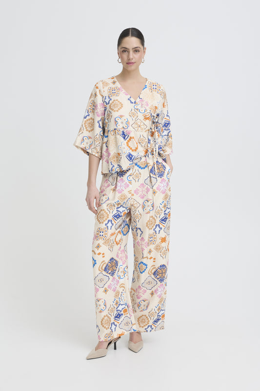 Dünn Stoffhose mit Muster