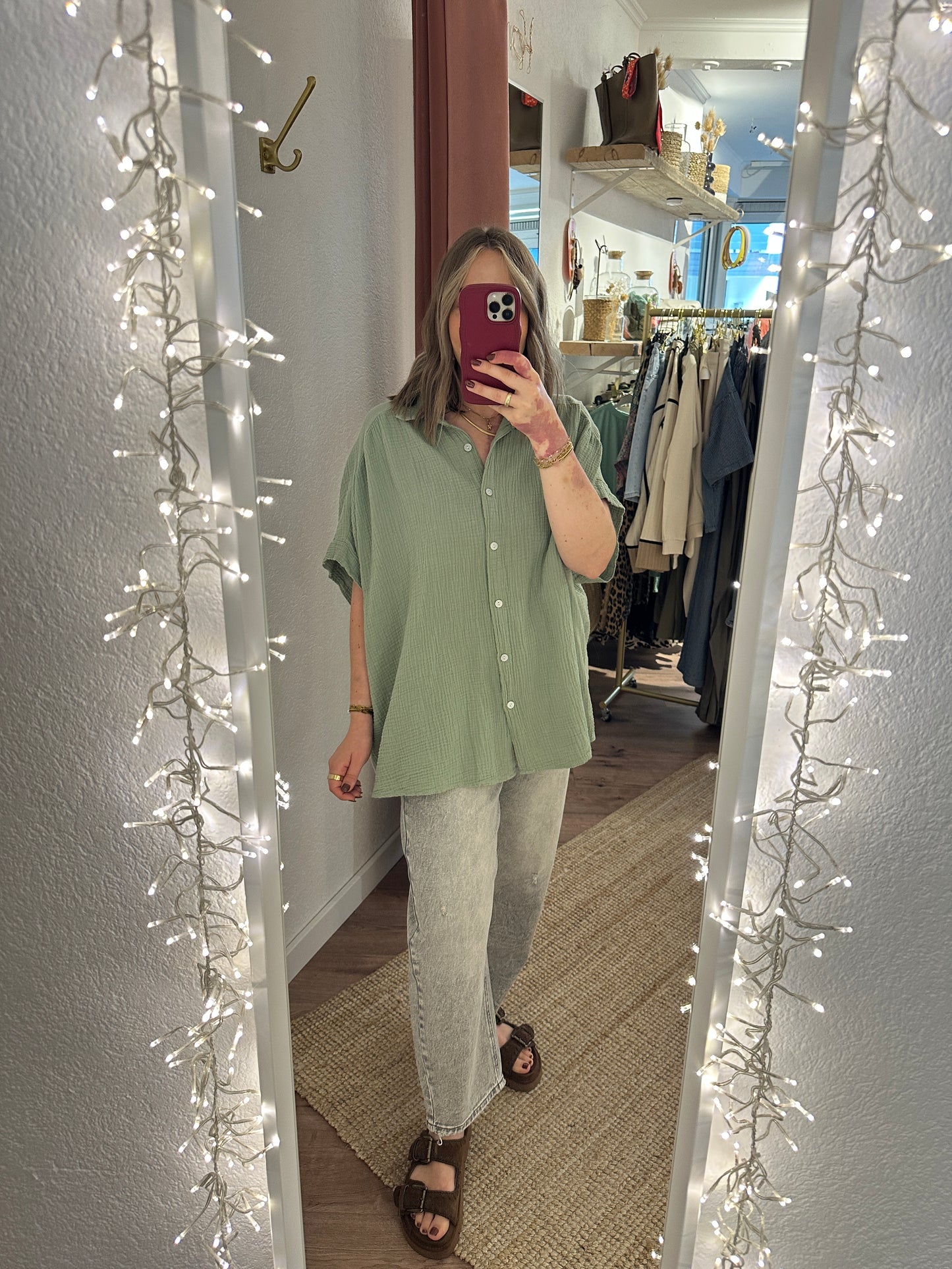 Kurzärmlige Musselinbluse
