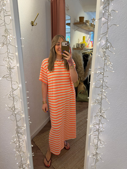 Struktur Maxikleid mit Streifen