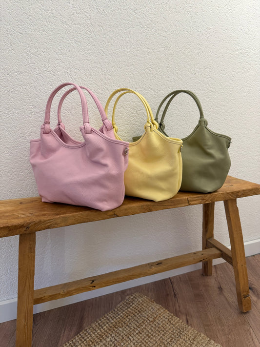 Farbenfrohe Everyday Ledertasche