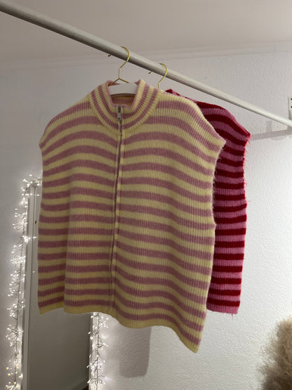 Zipper Strickwesten