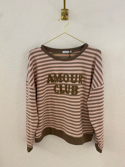 Gestreiftes Shirt „Amour Club“ in versch. Farben