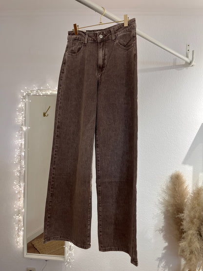 Wide-Leg Jeans taupe