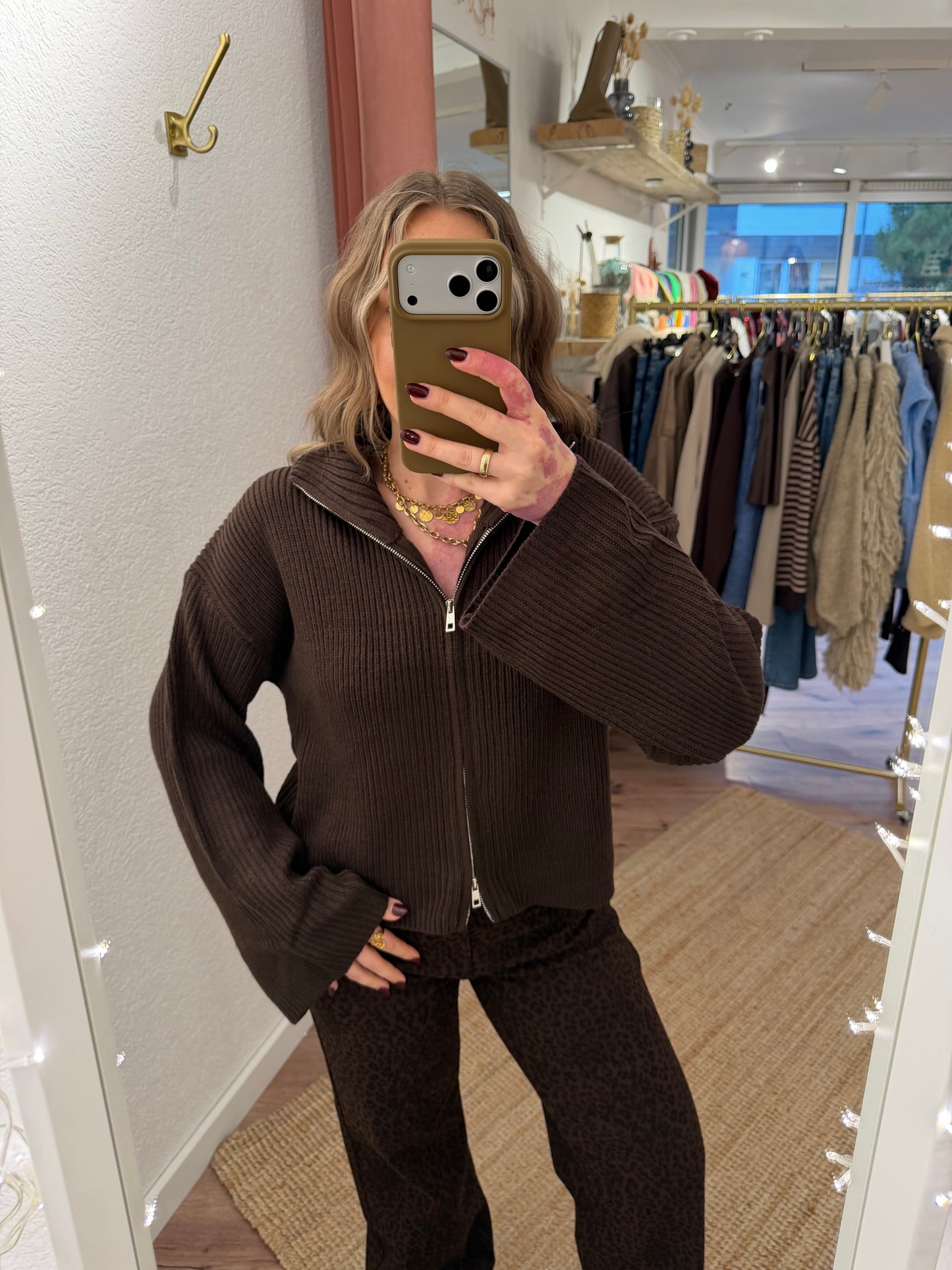 Strick Zipper versch. Farben