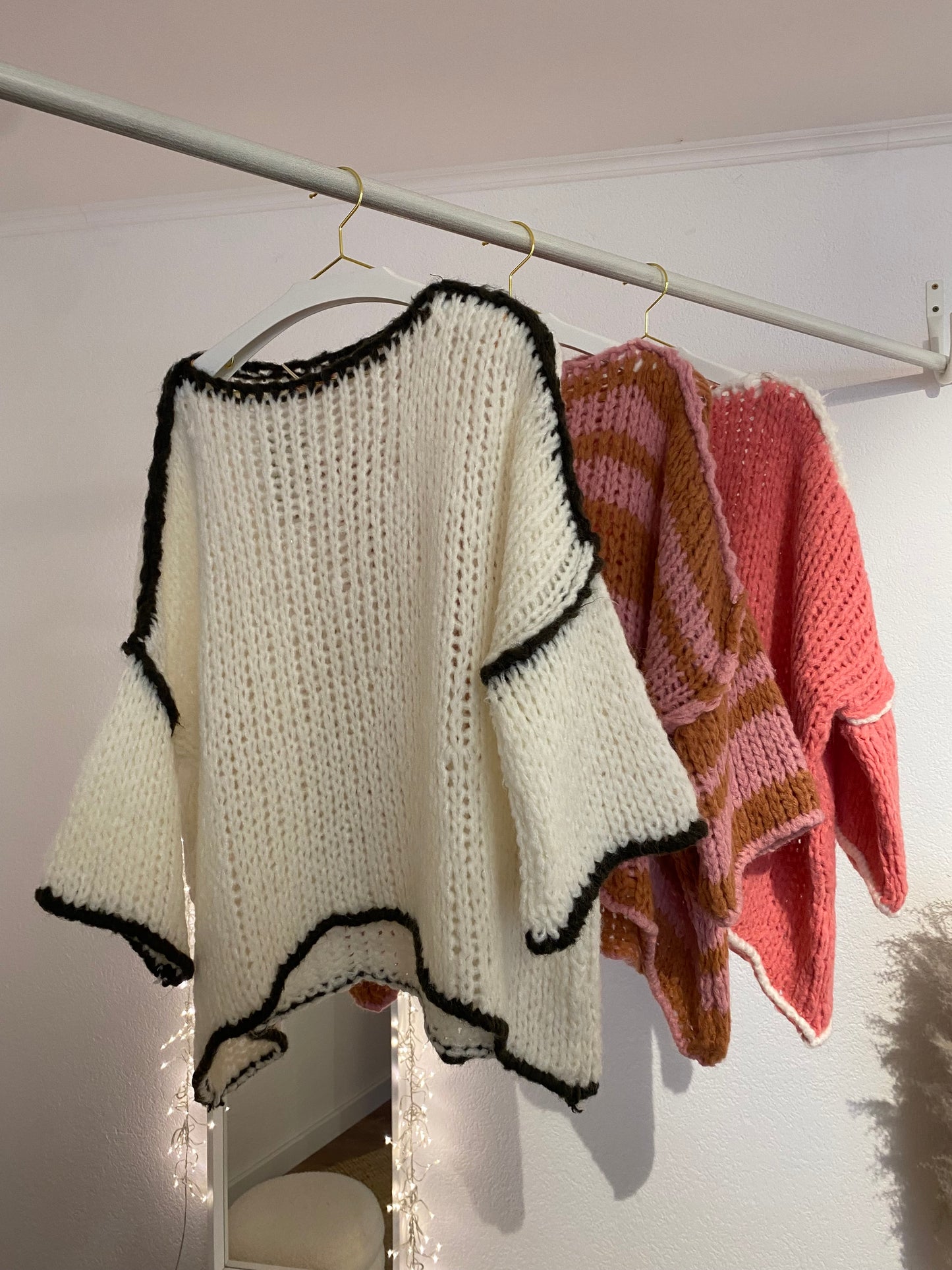 Grob gestrickter oversized Strickpullover versch. Farben