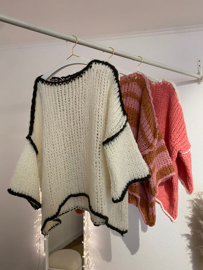 Grob gestrickter oversized Strickpullover versch. Farben
