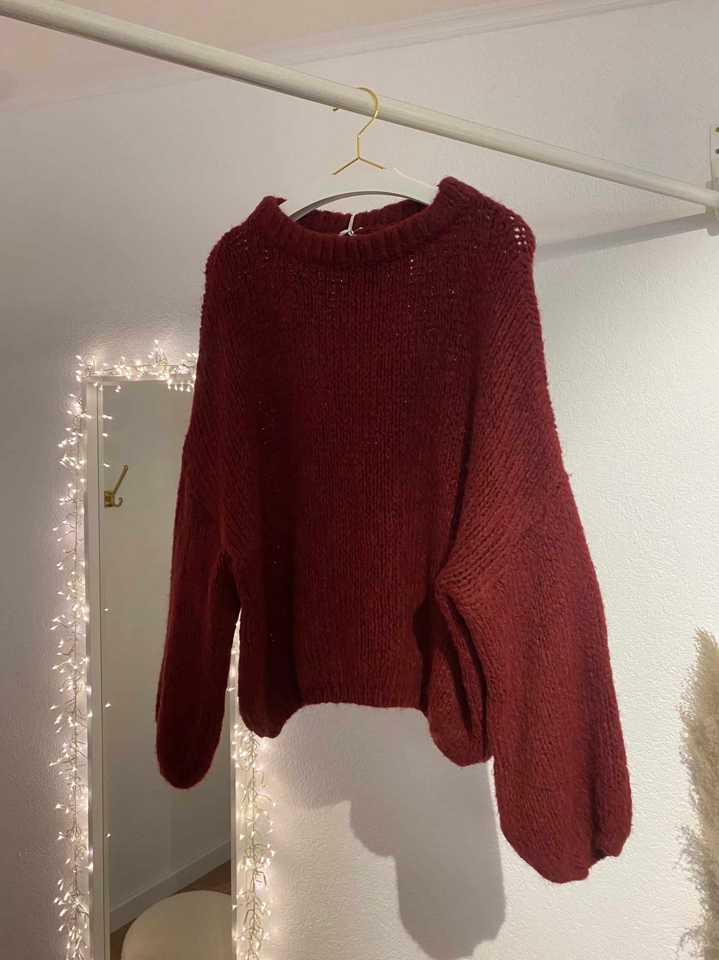 Oversized Strickpulli Bordeaux