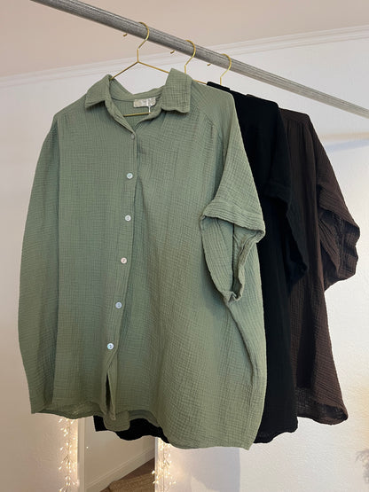 Kurzärmlige Musselinbluse