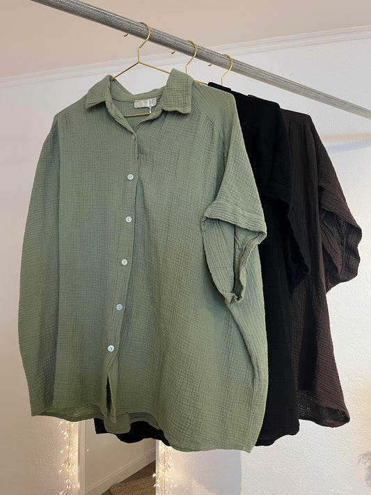 Kurzärmlige Musselinbluse