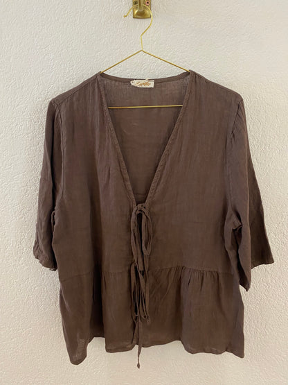 Oversize Leinenbluse versch. Farben