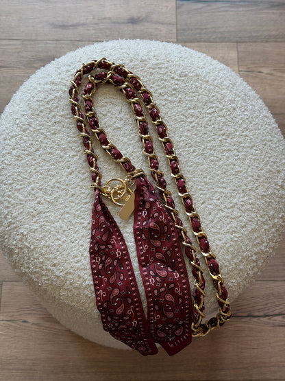 Handykette mit Bandana-Tuch vergoldet lang