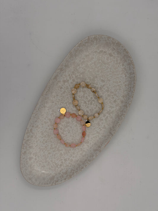 Marmorierte Glasperlen Armbänder