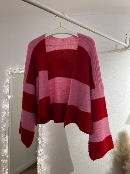 Gestreifter Strickcardigan versch. Farben