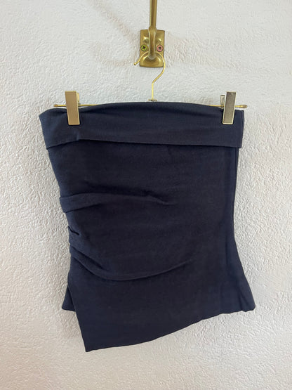 Schulterfreies Stricktop gerafft versch. Farben