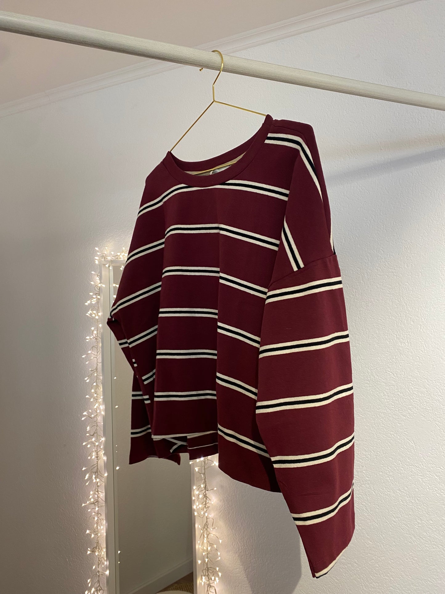 Streifenshirt Bordeaux/Schwarz