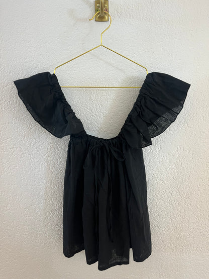 Leinen Off-Shoulder Bluse versch. Farben