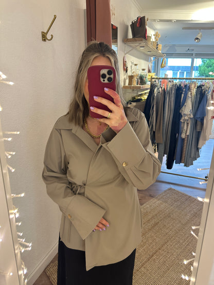 Wickelbluse taupe