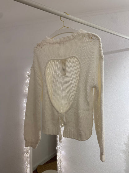 Strickpullover mit offenem Rückendetail