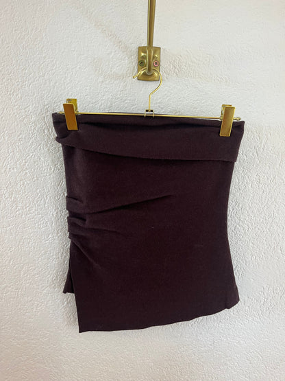 Schulterfreies Stricktop gerafft versch. Farben