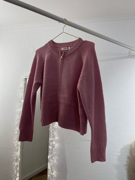 Rosaner Strickzipper