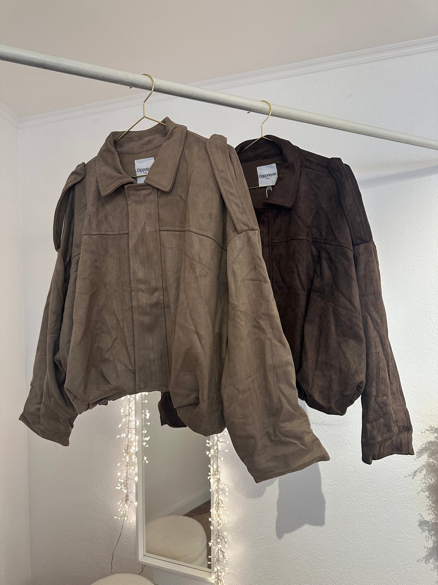 Oversize Jacke in Wildlederoptik versch. Farben