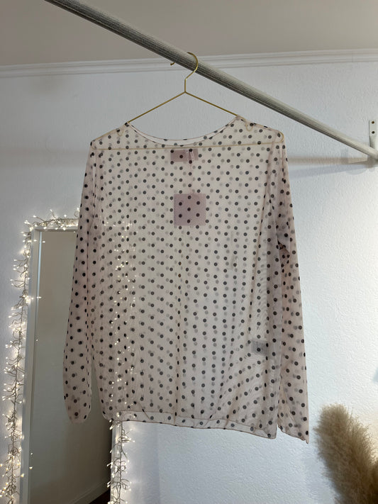 Gepunktetes Mesh Shirt