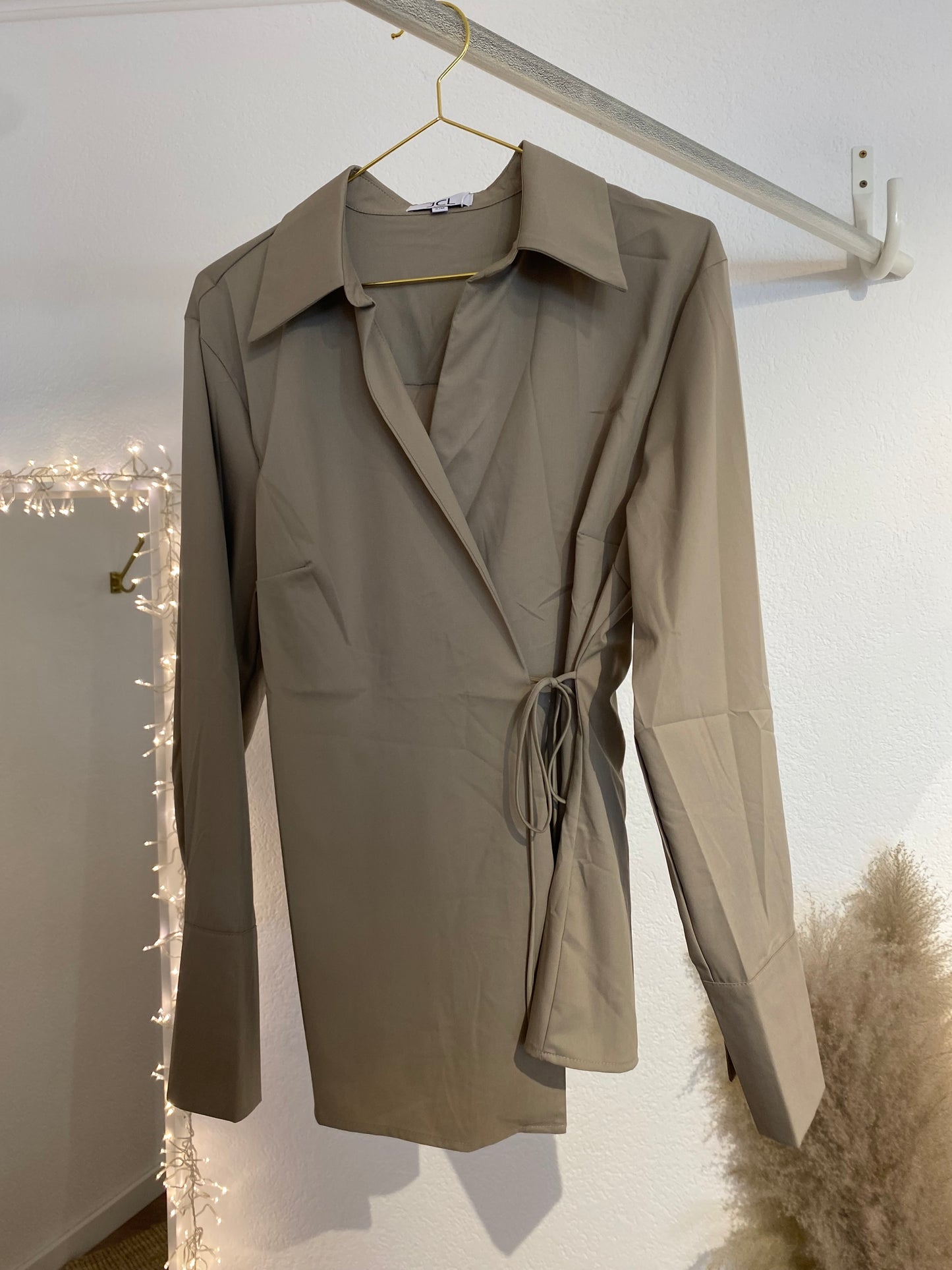Wickelbluse taupe