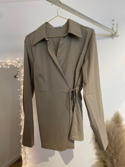 Wickelbluse taupe