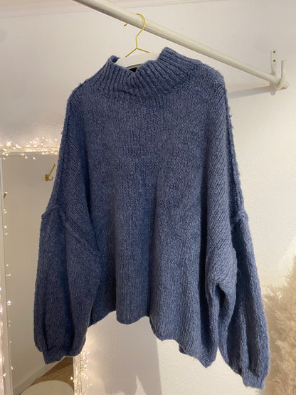 Oversized Strickpulli blau