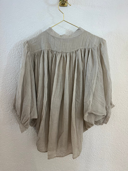 Transparente Bluse beige