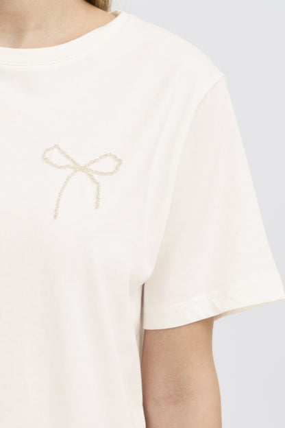 T-Shirt mit Perlenschleife