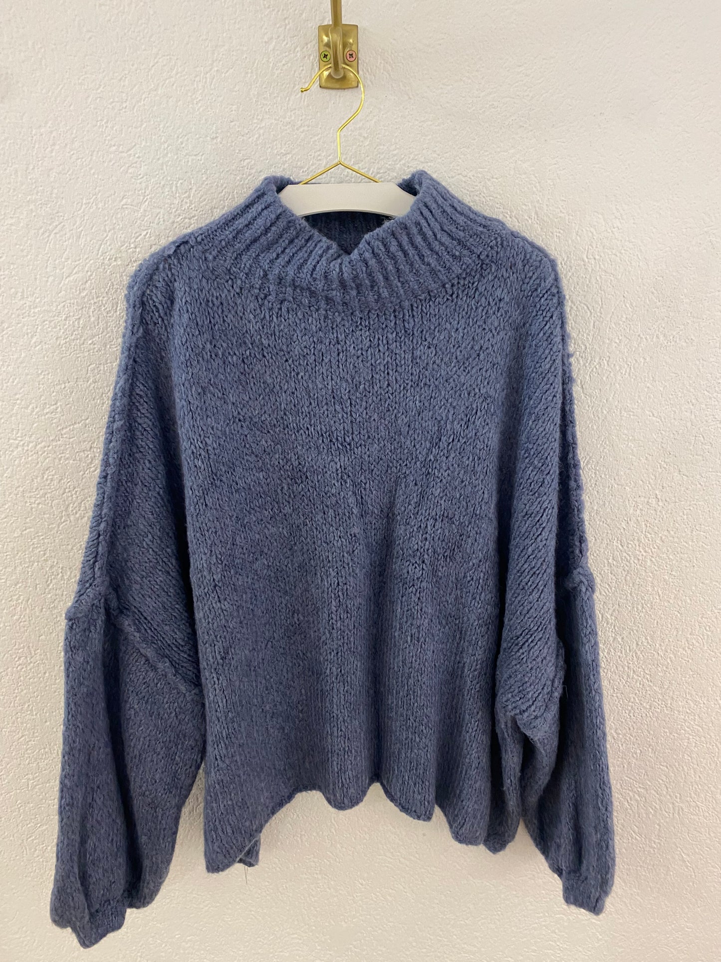 Oversized Strickpulli blau