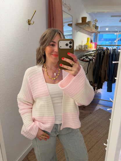 Gestreifter Strickcardigan versch. Farben