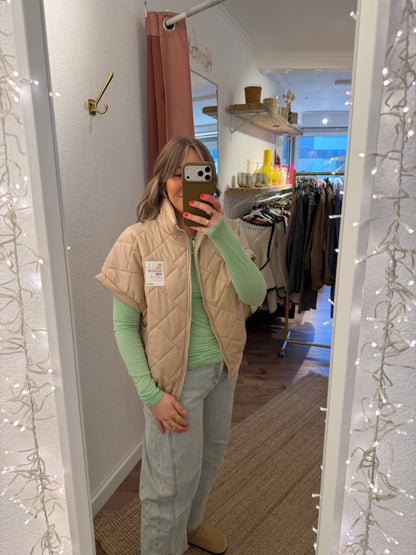 Dünne kurzarm Puffer Jacke versch. Farben