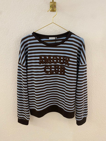 Gestreiftes Shirt „Amour Club“ in versch. Farben