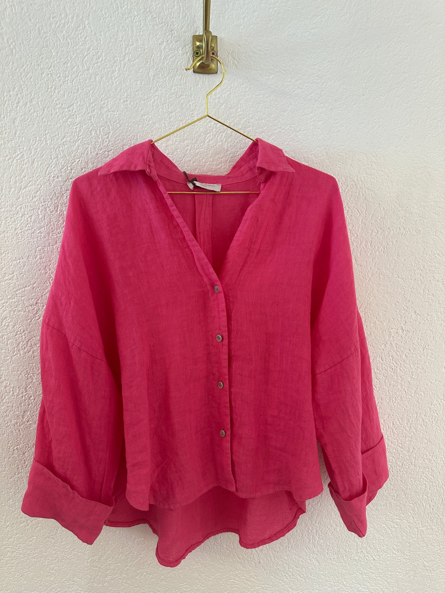 Weite Leinenbluse versch. Farben