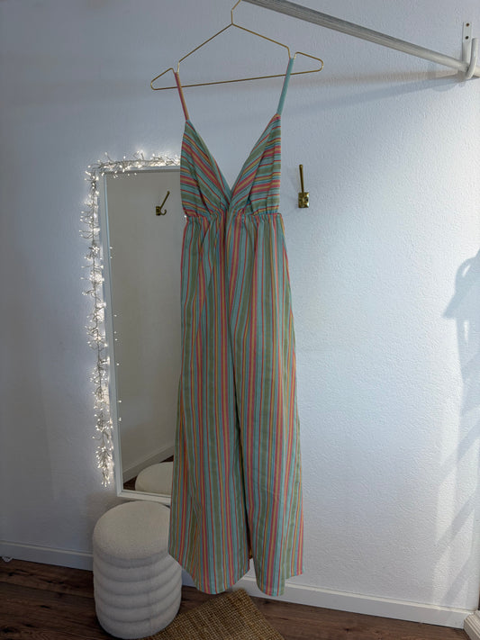 Bunt-gestreiftes Trägerkleid