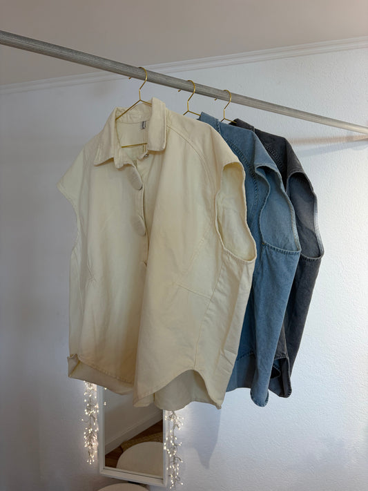 Oversized Jeans-Weste