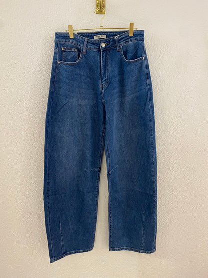 Jeans im Barrel-Fit dunkles Jeansblau