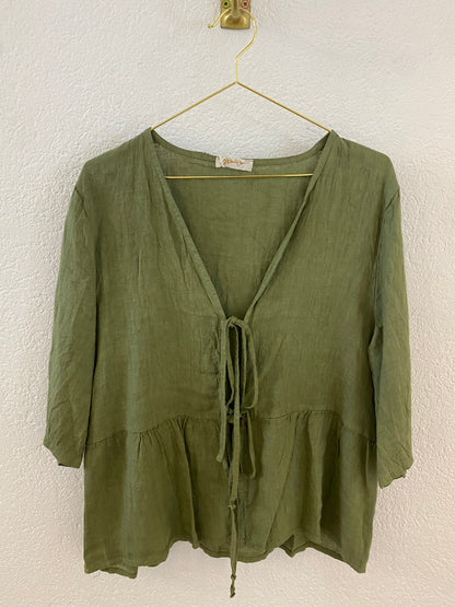 Oversize Leinenbluse versch. Farben