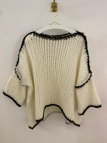 Grob gestrickter oversized Strickpullover versch. Farben