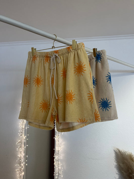 Frottee Shorts mit Sonnenmuster