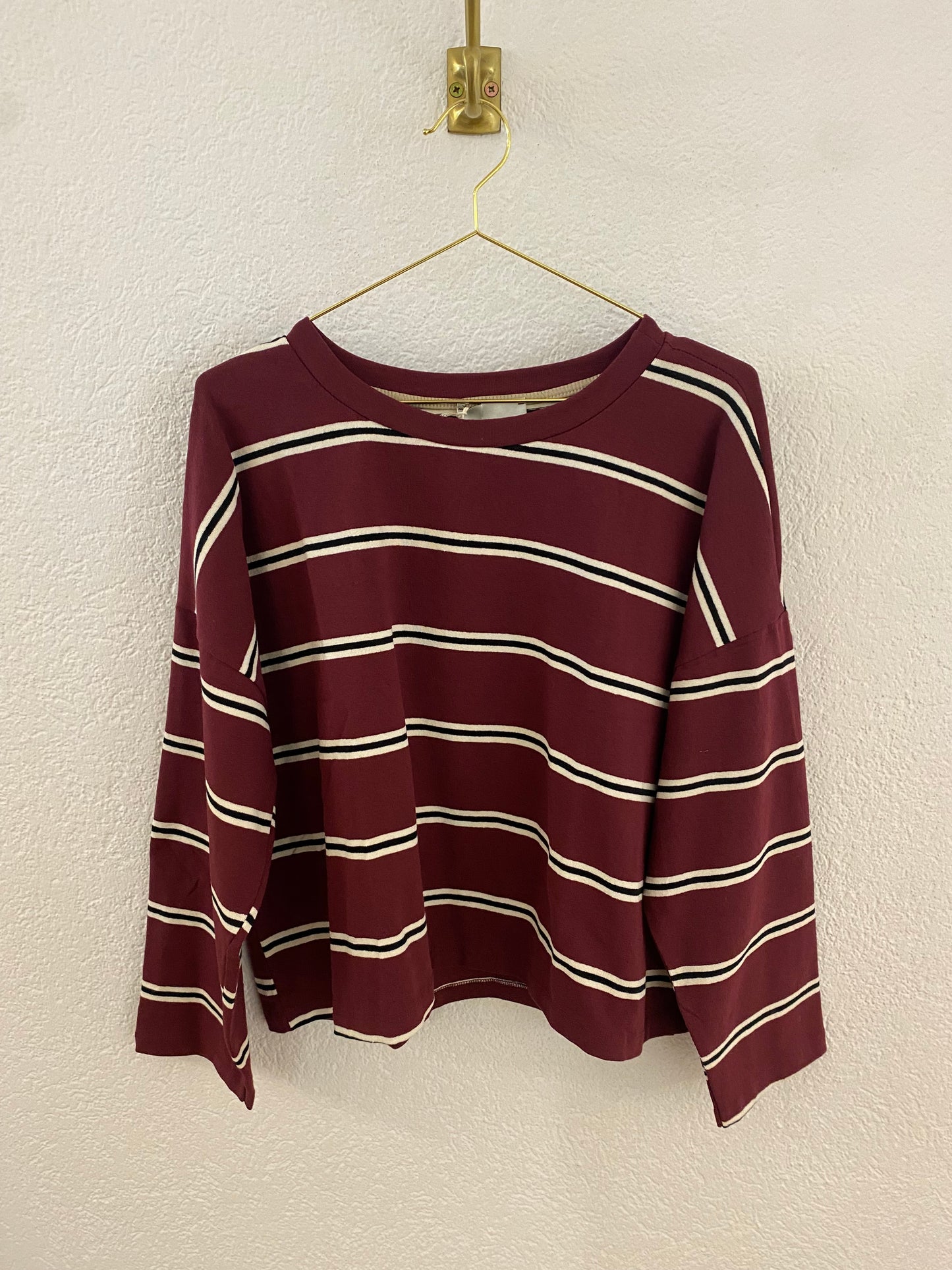 Streifenshirt Bordeaux/Schwarz