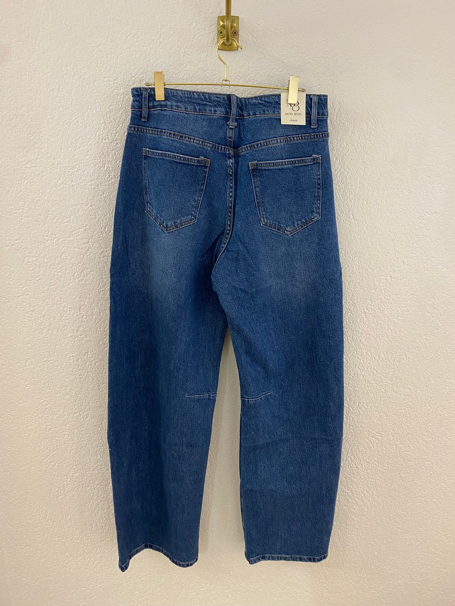 Jeans im Barrel-Fit dunkles Jeansblau