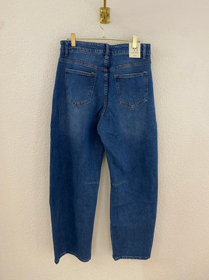 Jeans im Barrel-Fit dunkles Jeansblau